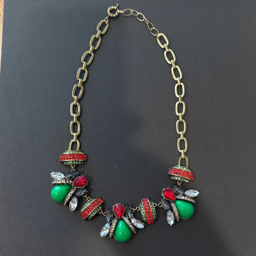 Vibrant Red and Green Necklace